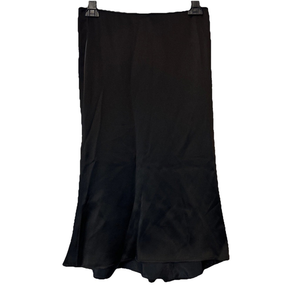 Carmen Marc Valvo Collection Black Silky Long Skirt Lined Business Dress Sz 10